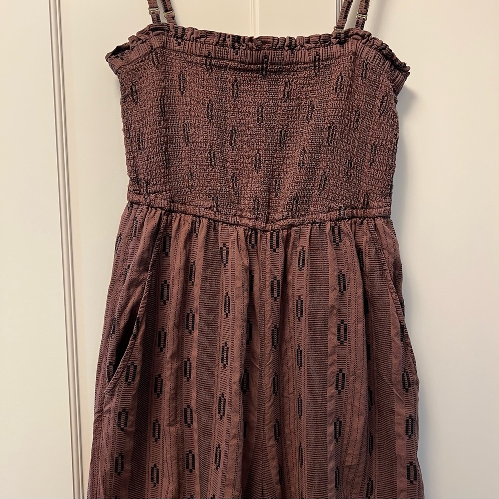 By Anthropologie Balloon-Leg Jumpsuit - Brown Pattern. Tore Out Itchy Tag😀 - Picture 2 of 9